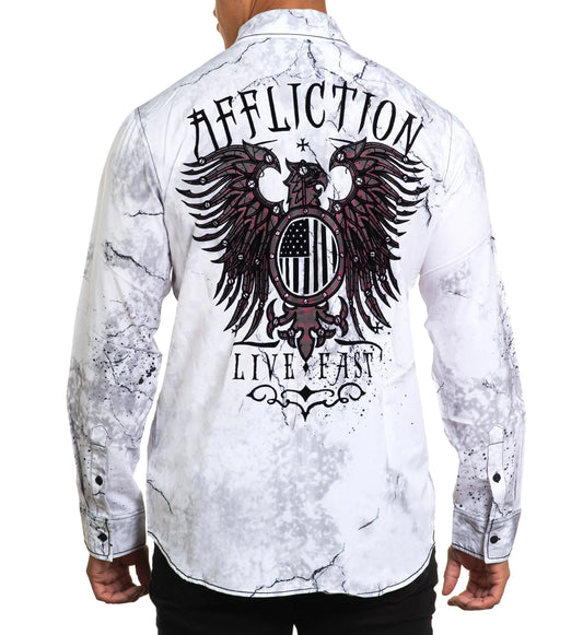 AFFLICTION'S MENS SEDONA LONG-SLEEVE WOVEN BUTTON-DOWN SHIRT