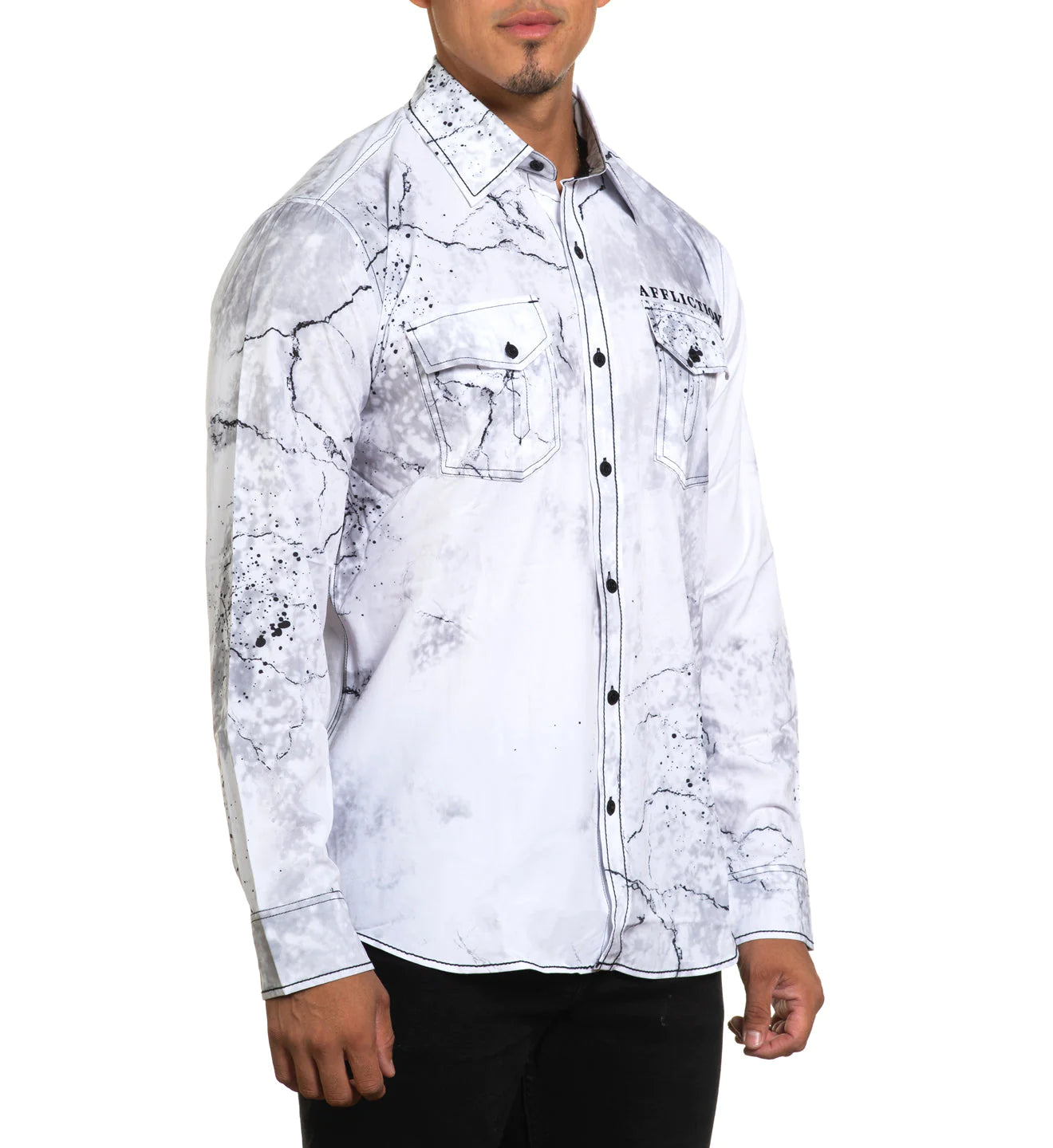 AFFLICTION'S MENS SEDONA LONG-SLEEVE WOVEN BUTTON-DOWN SHIRT