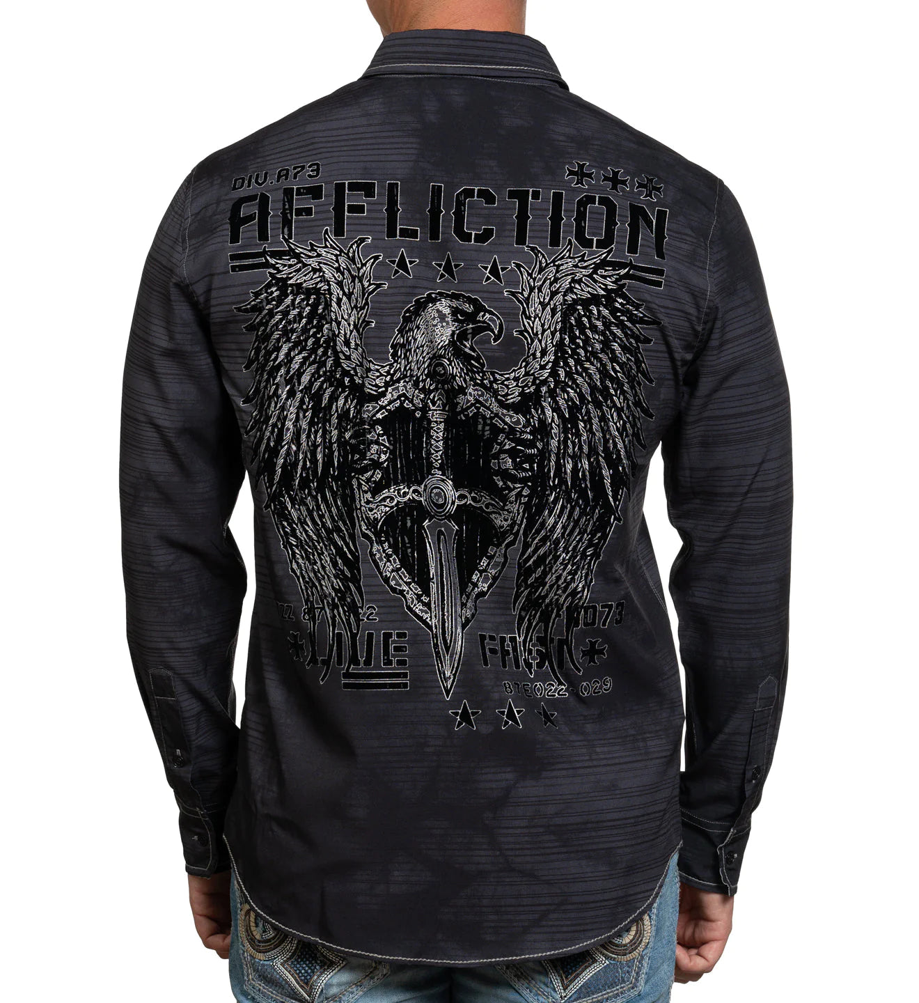 AFFLICTION'S MENS LAYTON LONG-SLEEVE WOVEN BUTTON-DOWN SHIRT