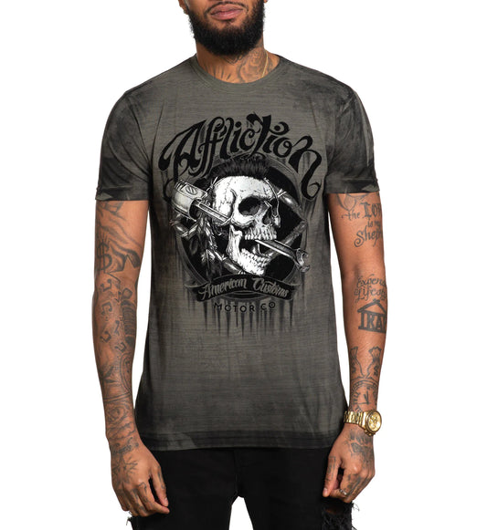 AFFLICTION AC OAKLEY OIL SHORT-SLEEVE TEE
