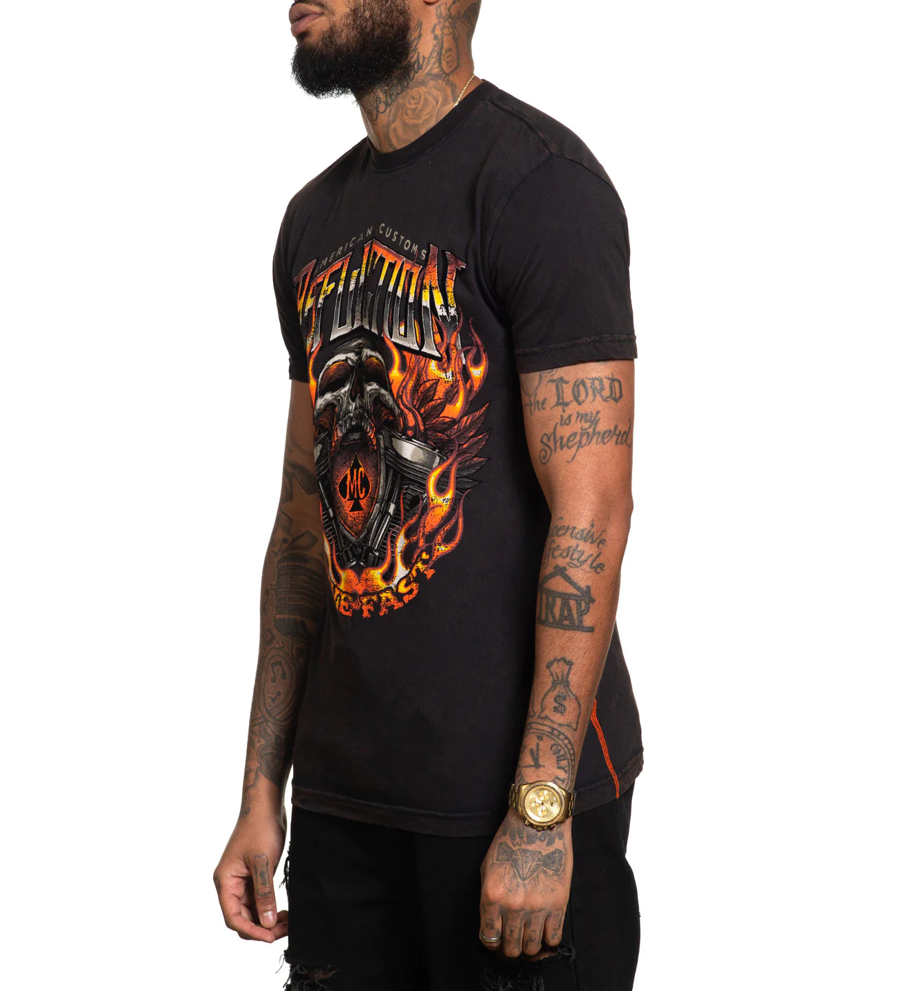 AFFLICTION AC BURNIN STEEL SHORT-SLEEVE TEE