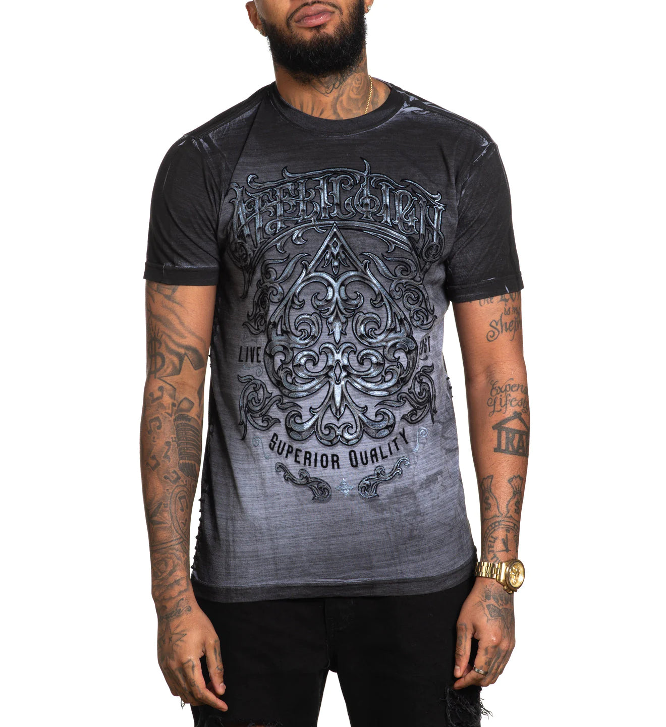 AFFLICTION FEINT ILLUSION SHORT-SLEEVE TEE