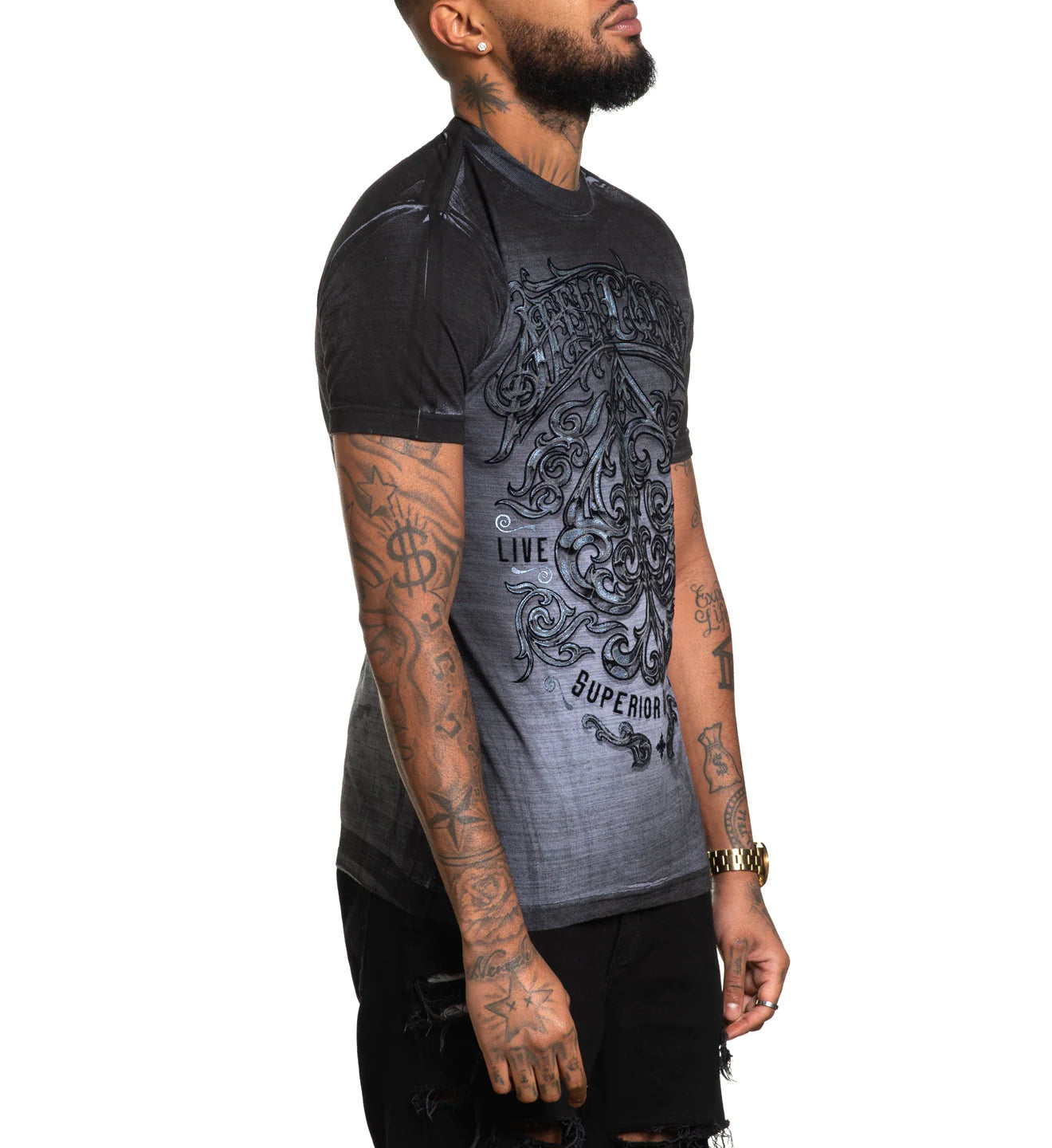 AFFLICTION FEINT ILLUSION SHORT-SLEEVE TEE