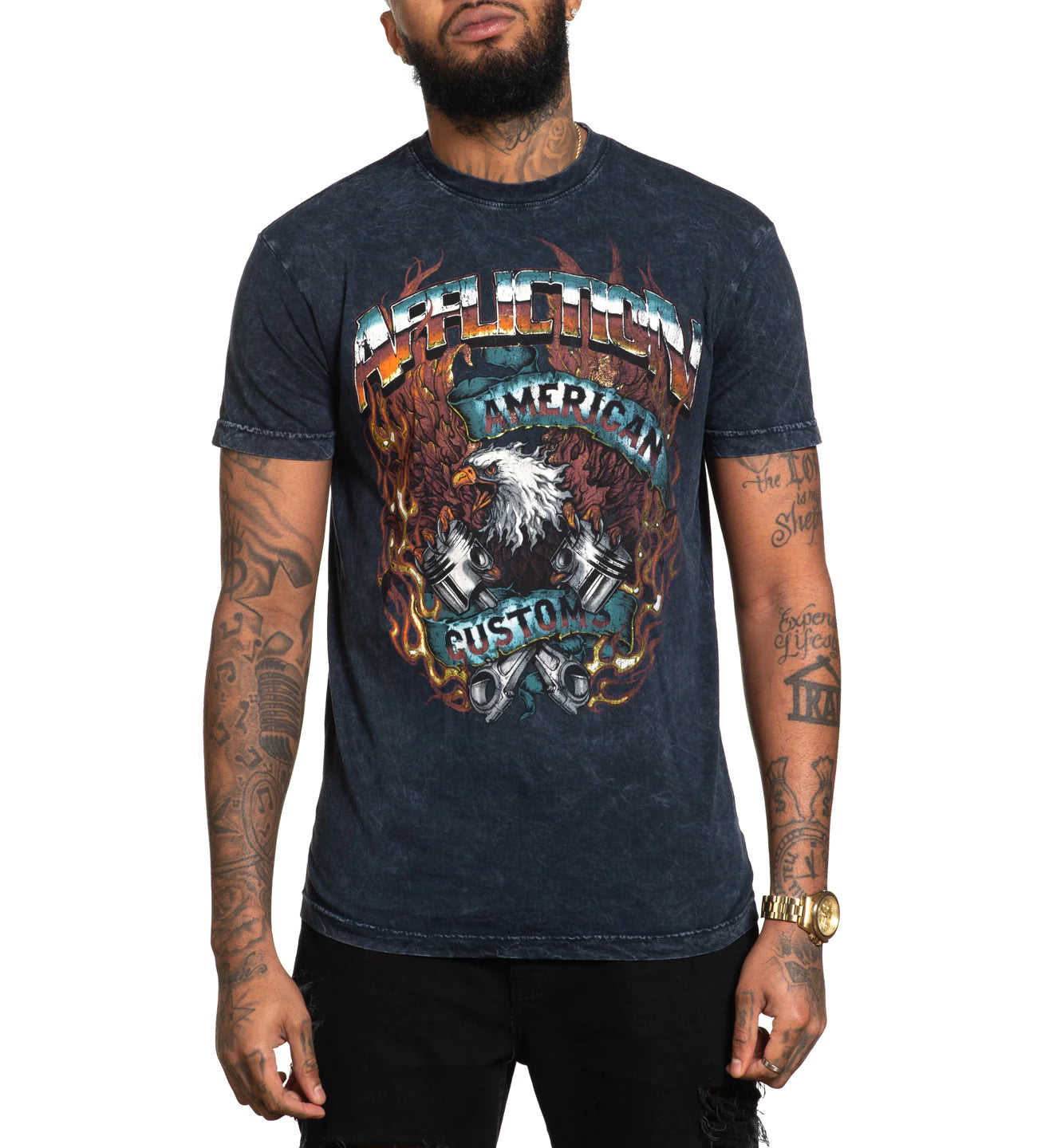 AFFLICTION AC EAGLE FIRE SHORT-SLEEVE TEE