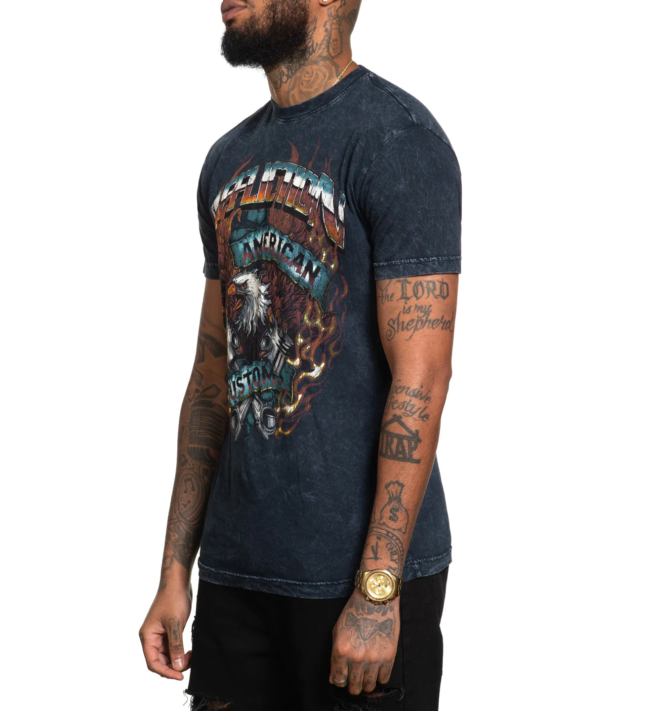 AFFLICTION AC EAGLE FIRE SHORT-SLEEVE TEE