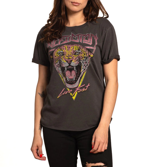 AFFLICTION Leopard Head Short-Sleeve Tee