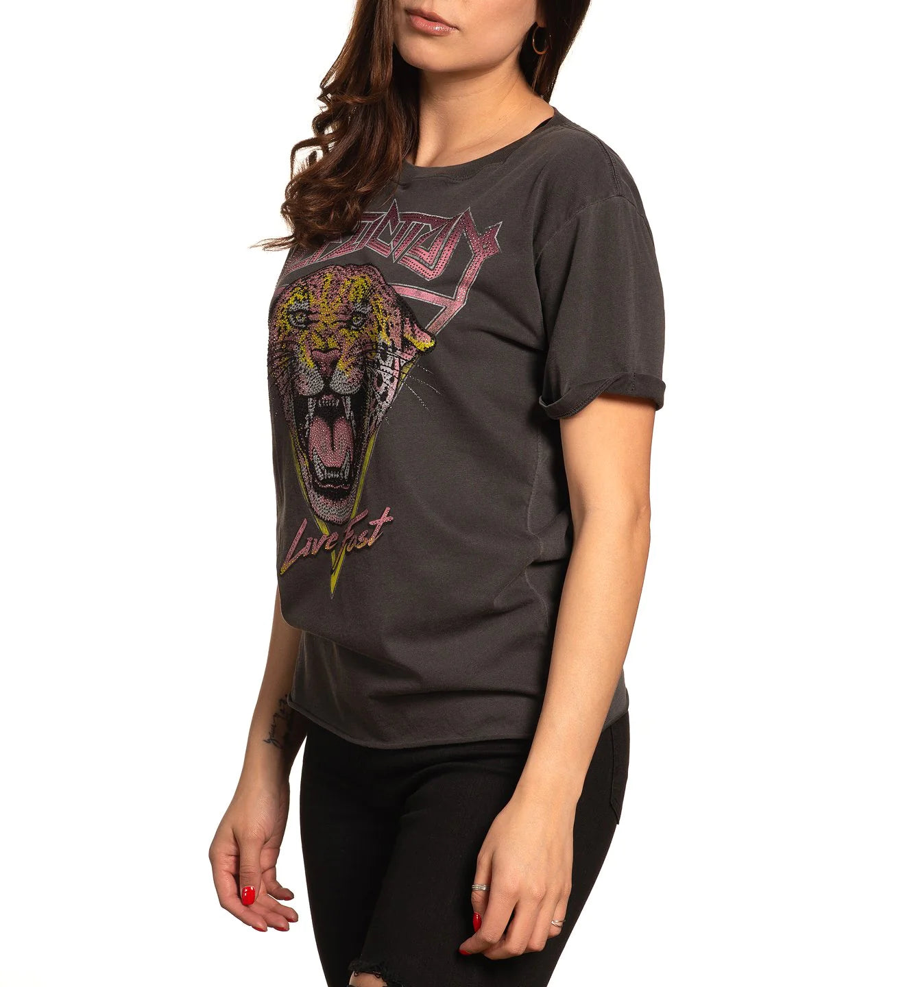 AFFLICTION Leopard Head Short-Sleeve Tee
