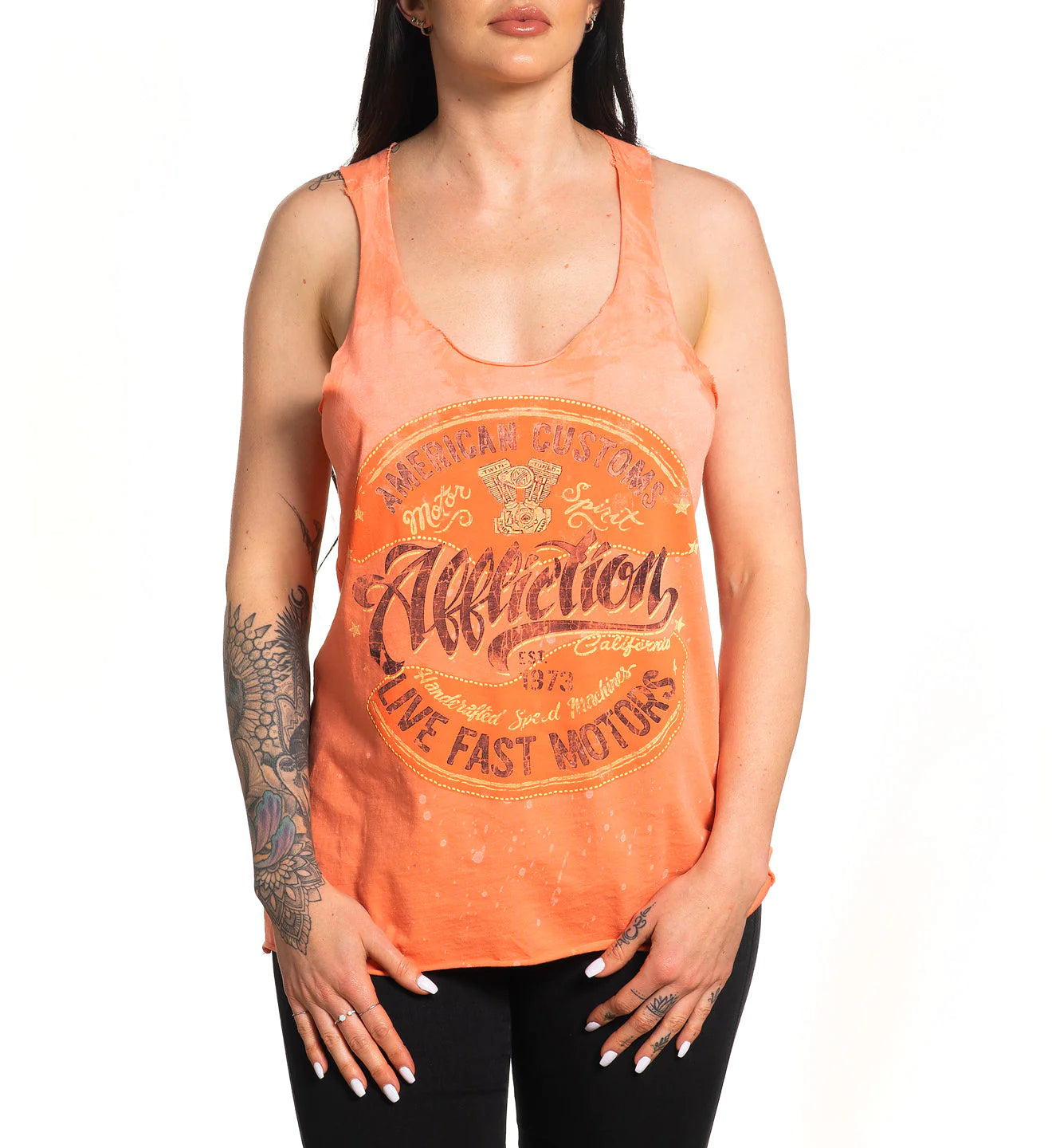 AFFLICTION AC Scrap Metal Raw Edge Tank