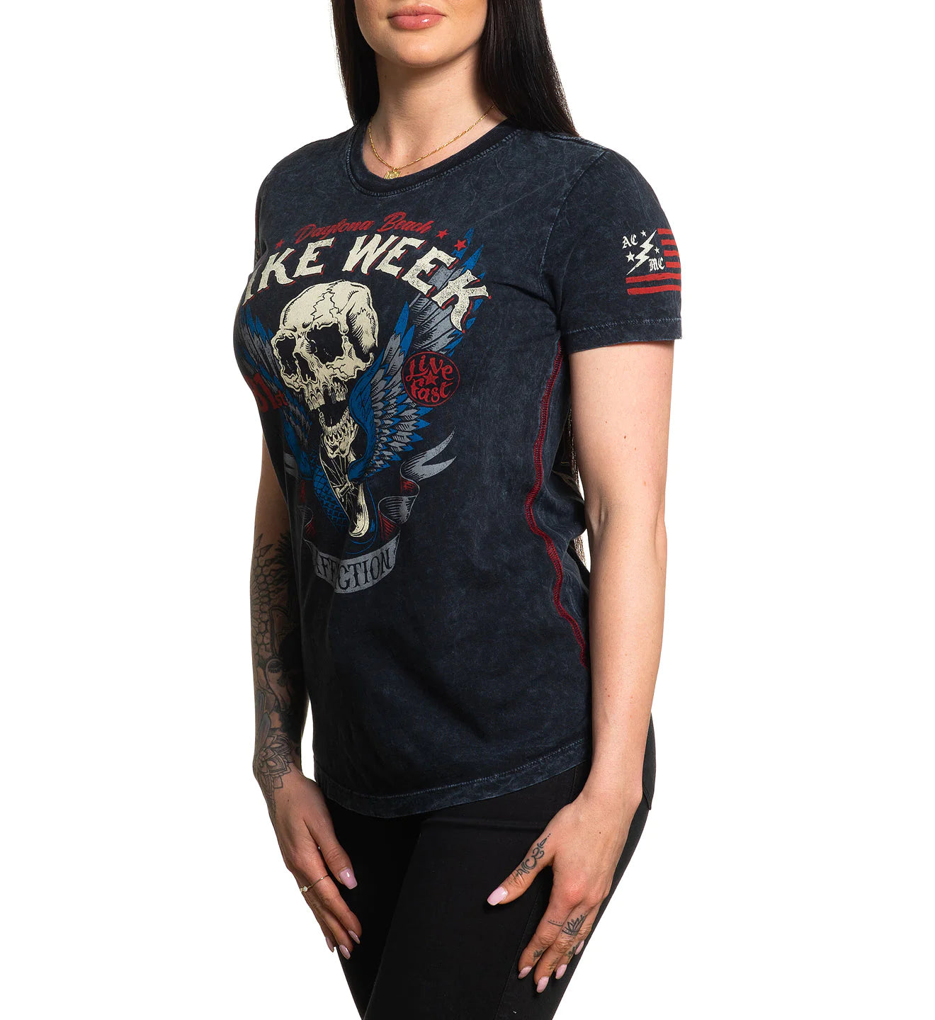 AFFLICTION Daytona 81 Short-Sleeve Baby Tee