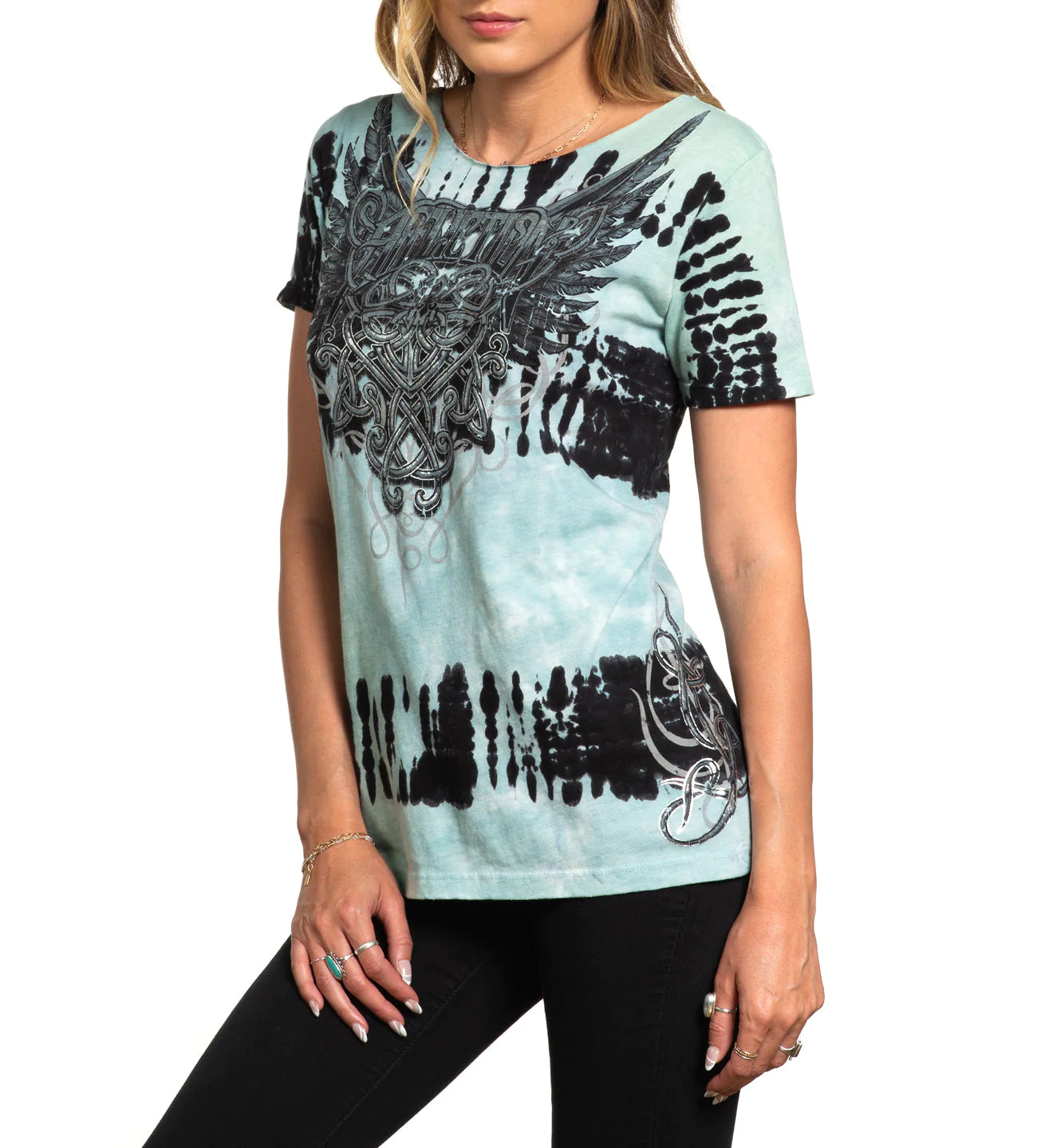 AFFLICTION Celtic Heart Short-Sleeve Scoop Neck