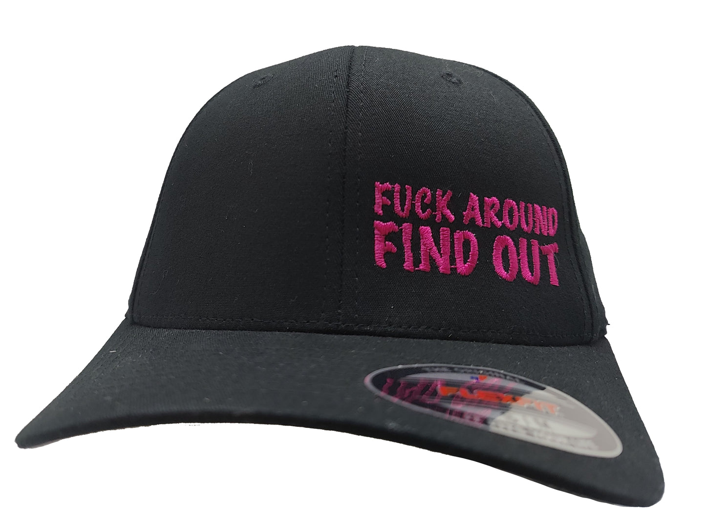 FUCK AROUND FIND OUT FlexFit Adult Hat Black / Pink