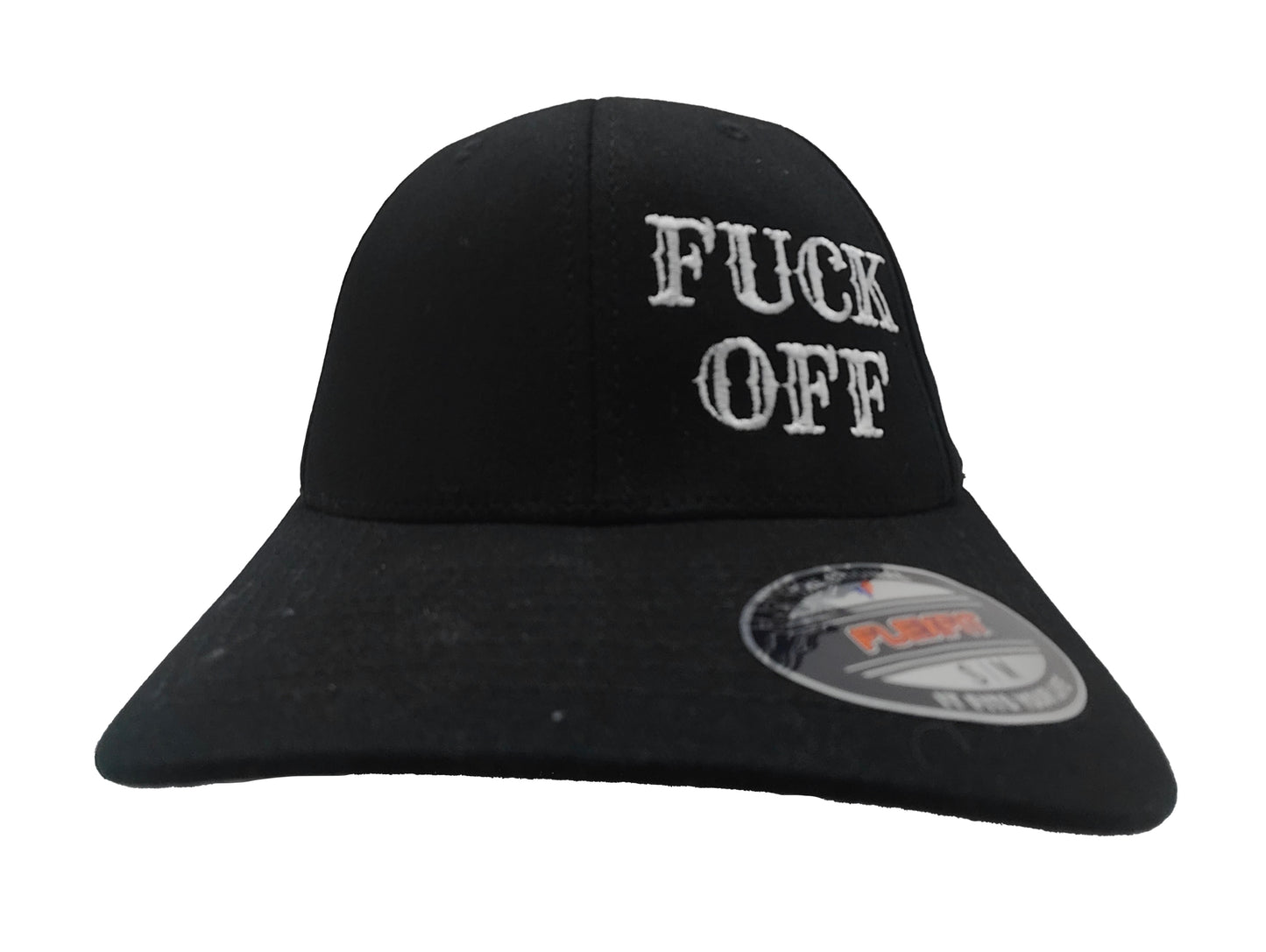 FUCK OFF FlexFit Adult Hat Black / White