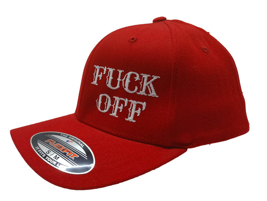 FUCK OFF FlexFit Adult Hat Red