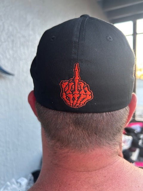 FUCK OFF FlexFit Adult Hat Black / Orange