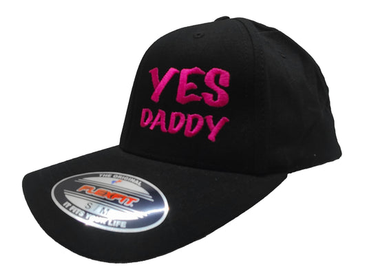 YES DADDY FlexFit Adult Hat Black / Pink