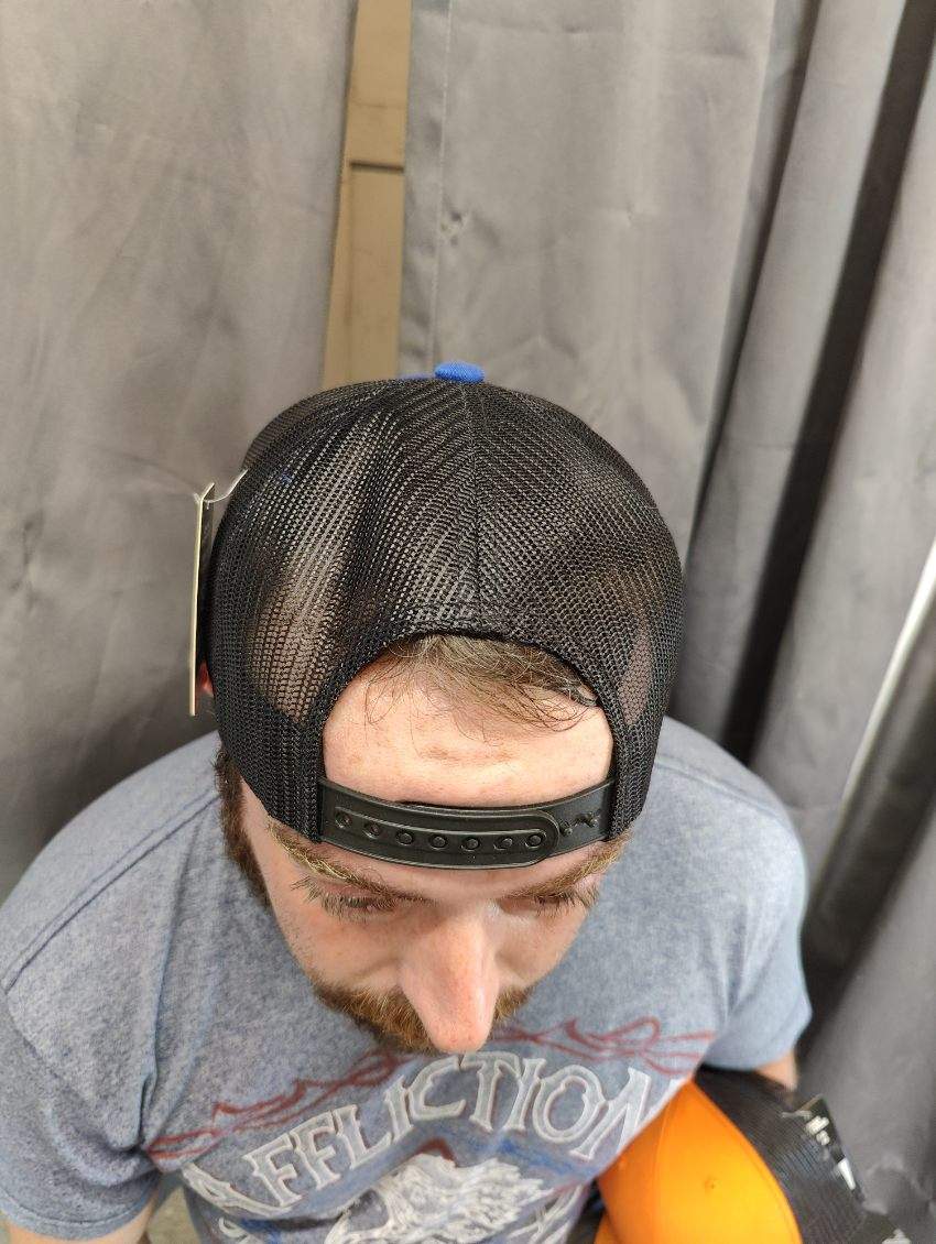 FUCK AROUND FIND OUT Kamel Adult Flat Bill Hat 301 Blue / Black