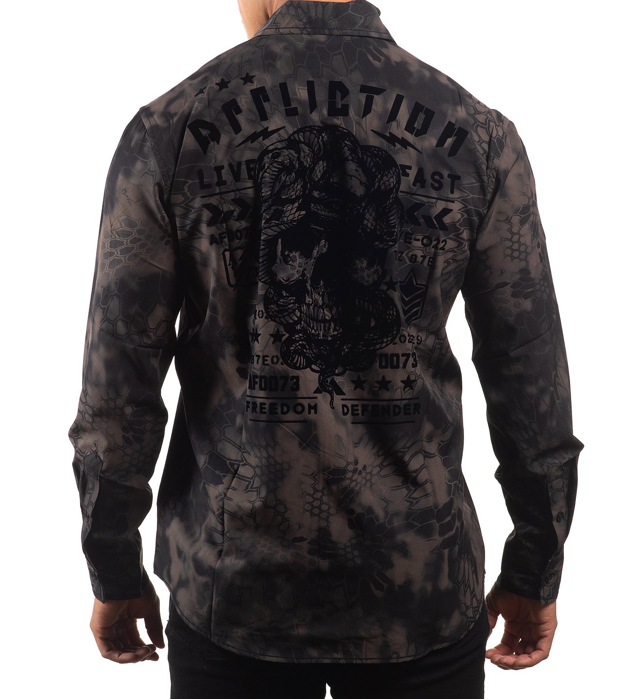 AFFLICTION'S MENS SANCTION LONG-SLEEVE BUTTON-DOWN SHIRT