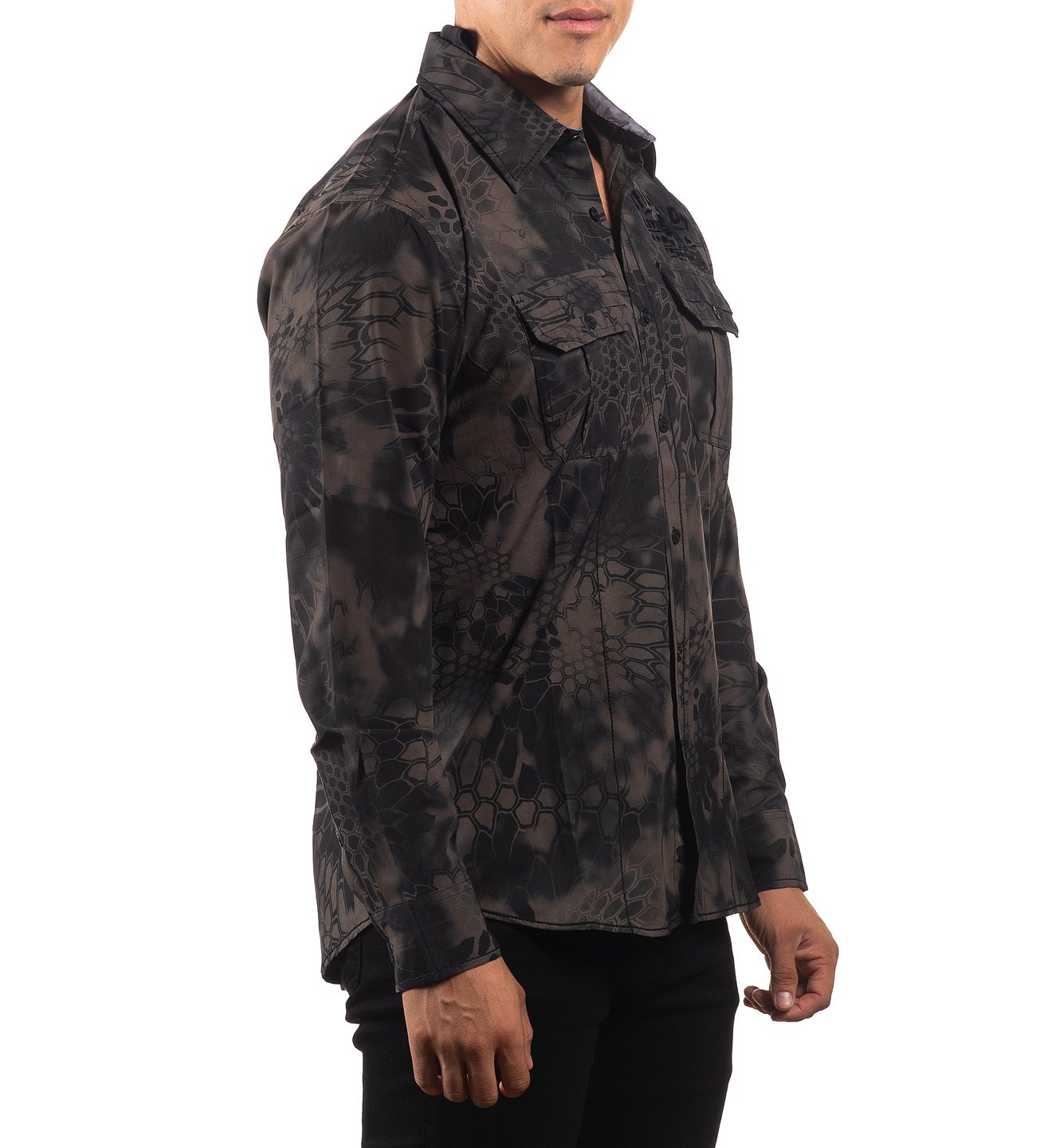 AFFLICTION'S MENS SANCTION LONG-SLEEVE BUTTON-DOWN SHIRT