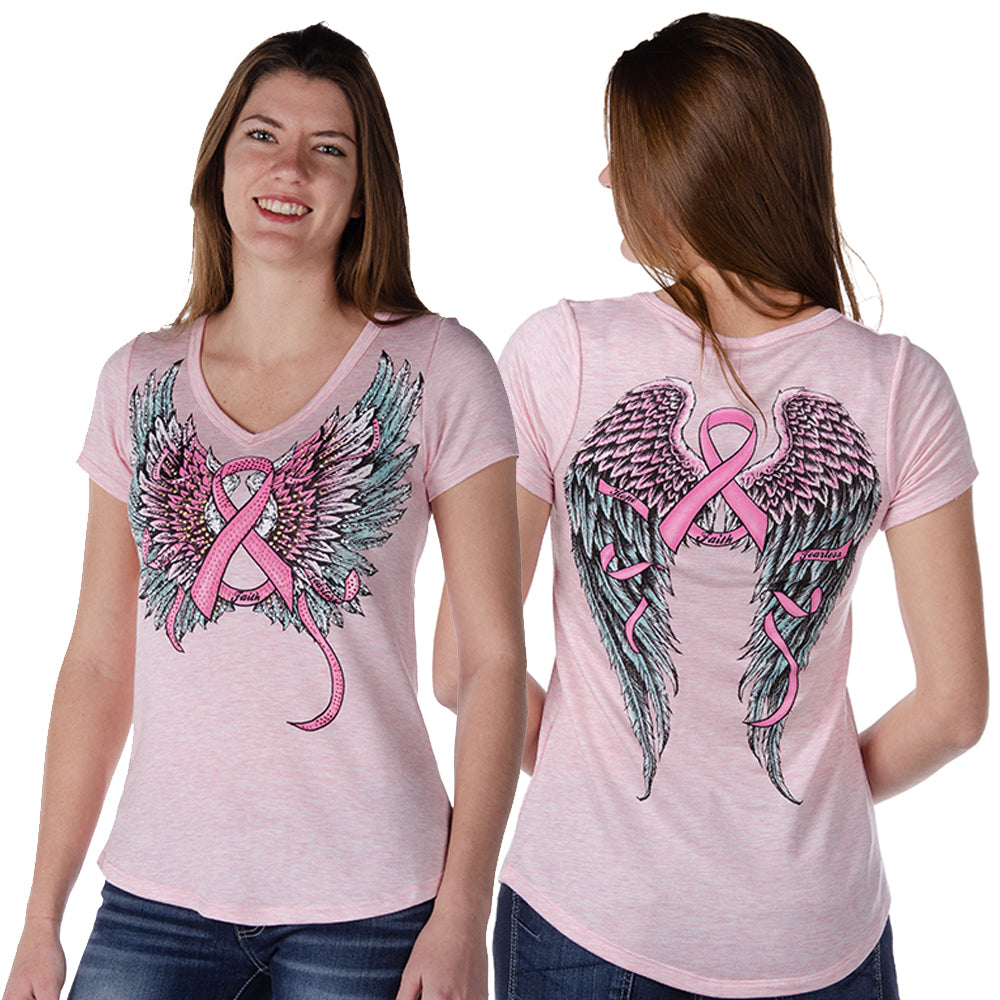 LIBERTY WEAR Fearless Graphic V-Neck Top