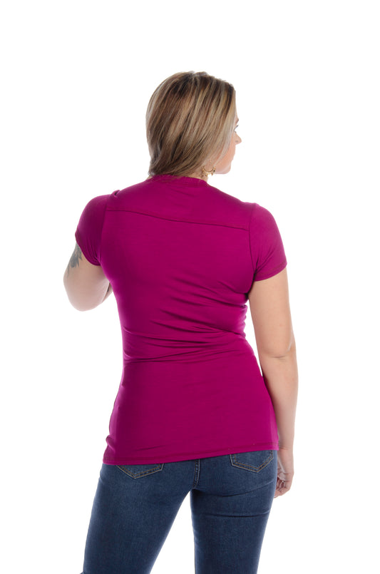 LIBERTY WEAR Spitfire Notch Neckline Graphic Top