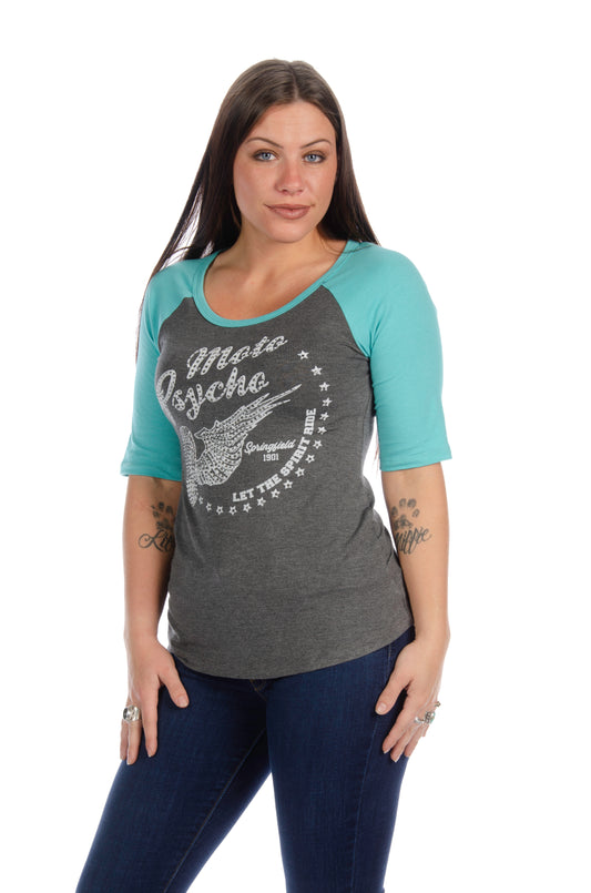 LIBERTY WEAR Moto Psycho Half-Sleeve Graphic Top