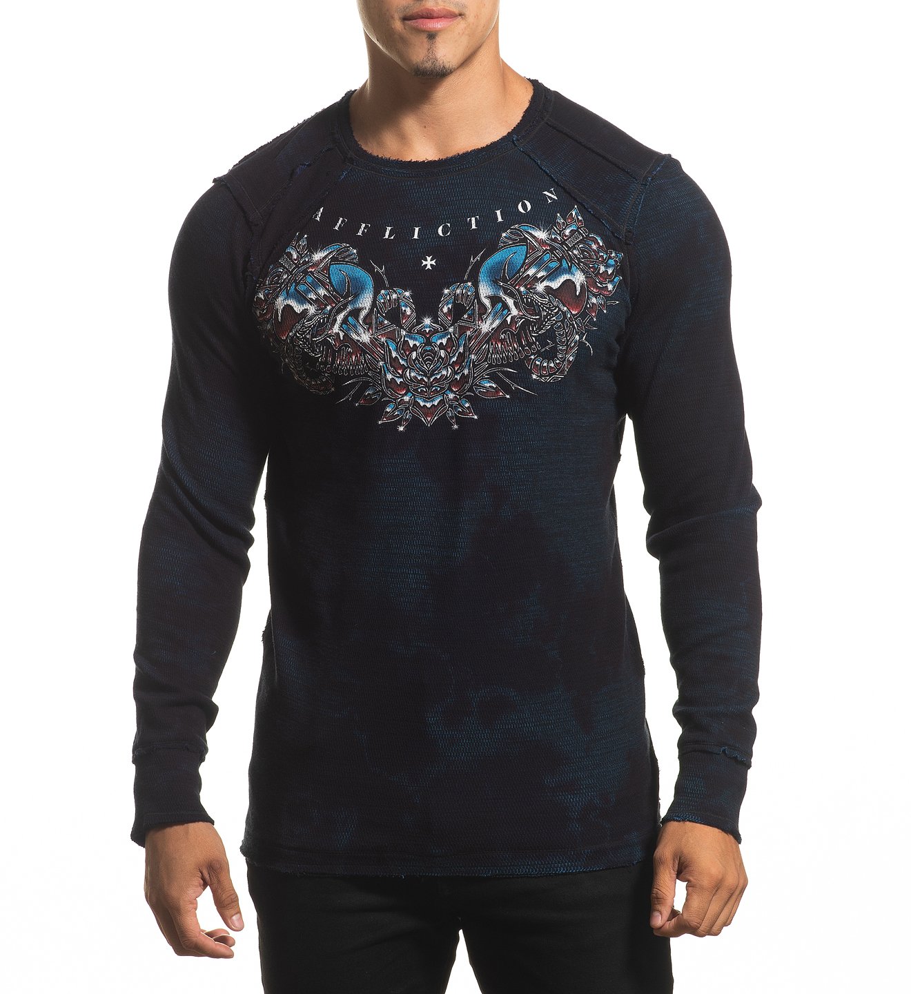 AFFLICTION MEN'S GOLDEN GOD LONG SLEEVE REVERSIBLE THERMAL