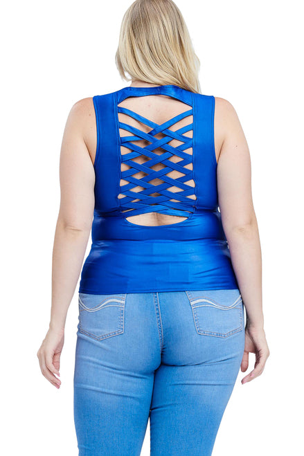 Oh Yes! PLUS SIZE FRONT LACE-UP TOP