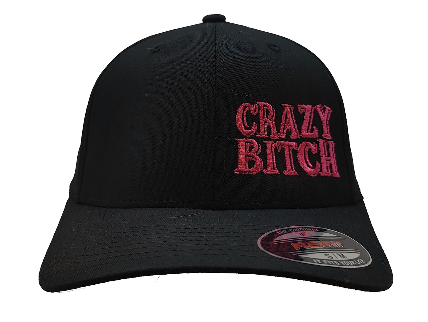 CRAZY BITCH FlexFit Adult Hat Black / Pink