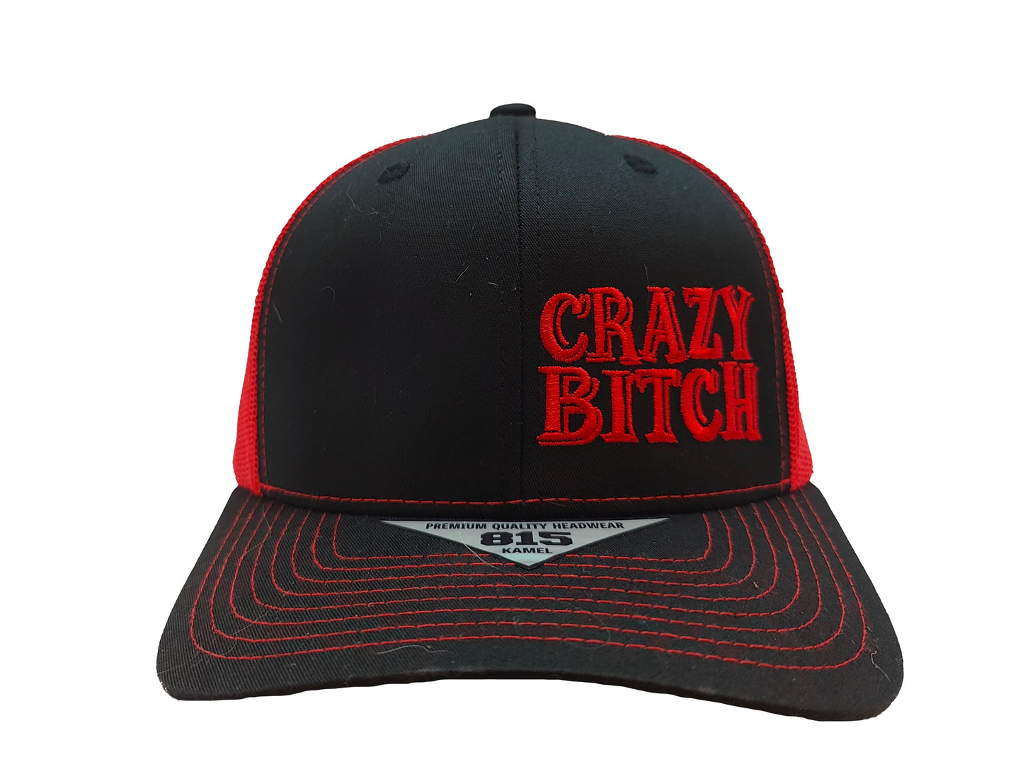 CRAZY BITCH Kamel Adult Hat 815 Black / Red