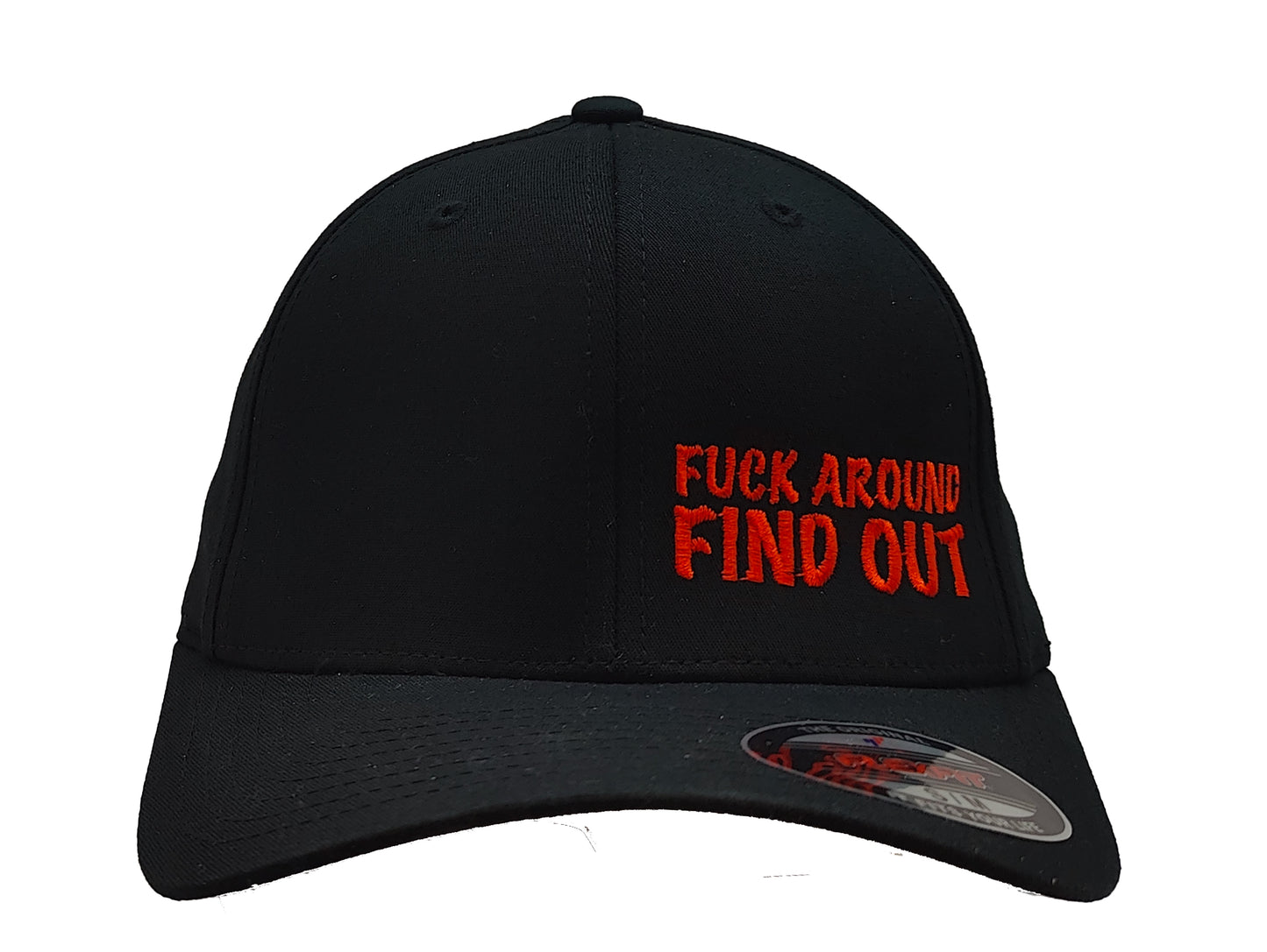 FUCK AROUND FIND OUT FlexFit Adult Hat Black / Orange