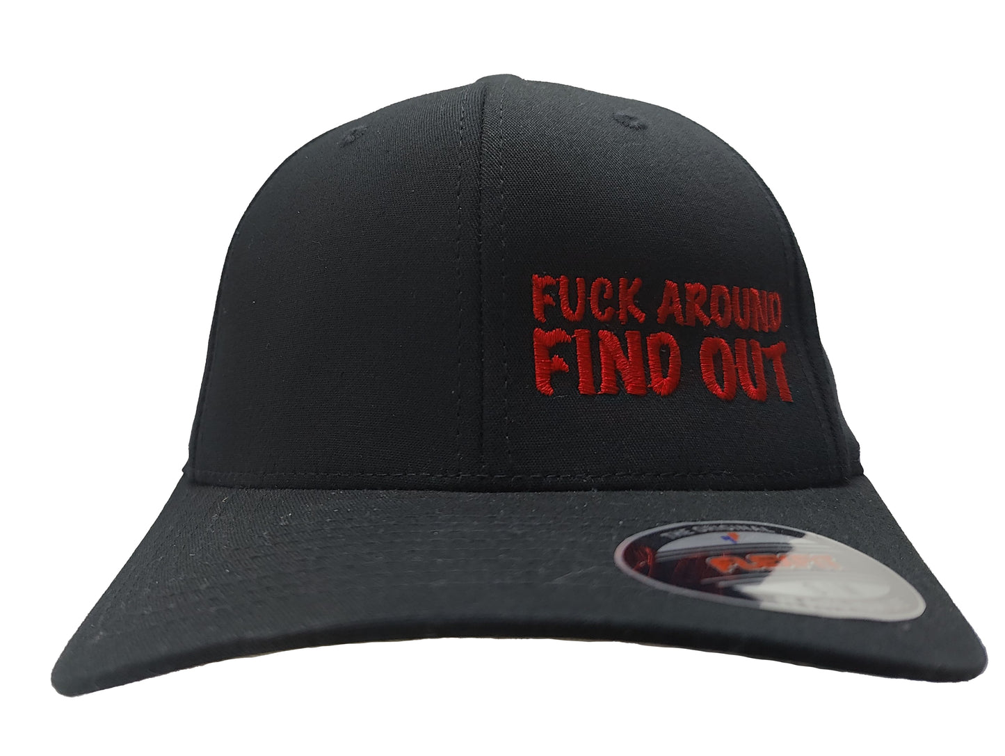 FUCK AROUND FIND OUT FlexFit Adult Hat Black / Red