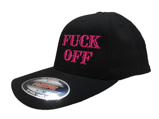 FUCK OFF FlexFit Adult Hat Black / Pink