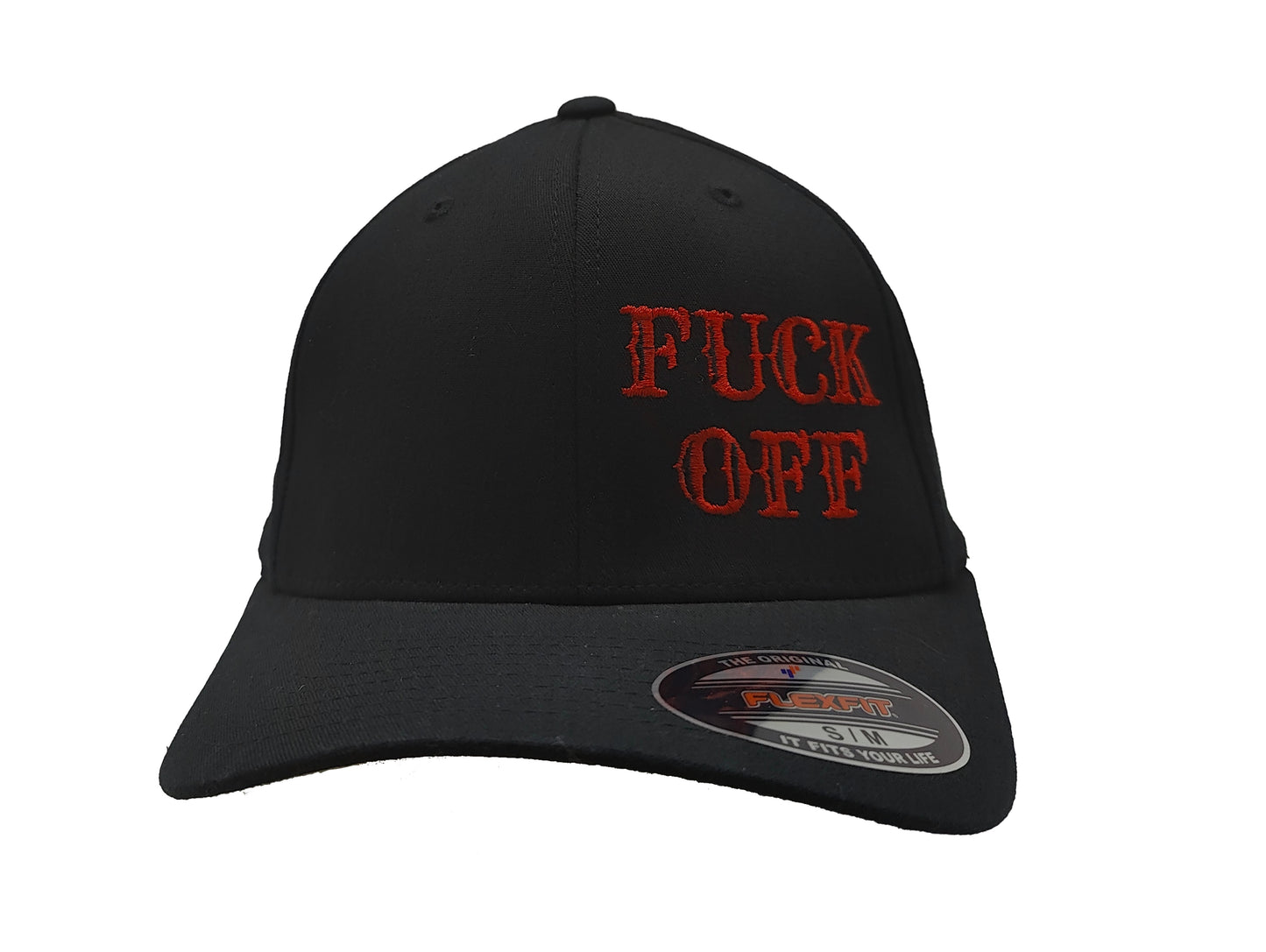 FUCK OFF FlexFit Adult Hat Black / Red