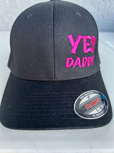 YES DADDY FlexFit Adult Hat Black / Pink