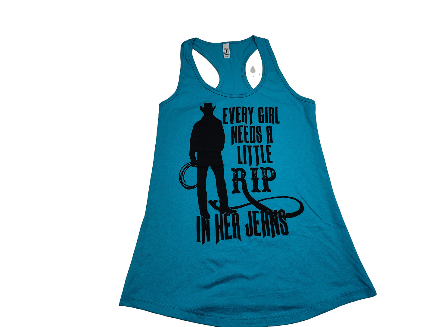 Every Girl Needs a Little Rip in Her Jeans Strap Back Tank