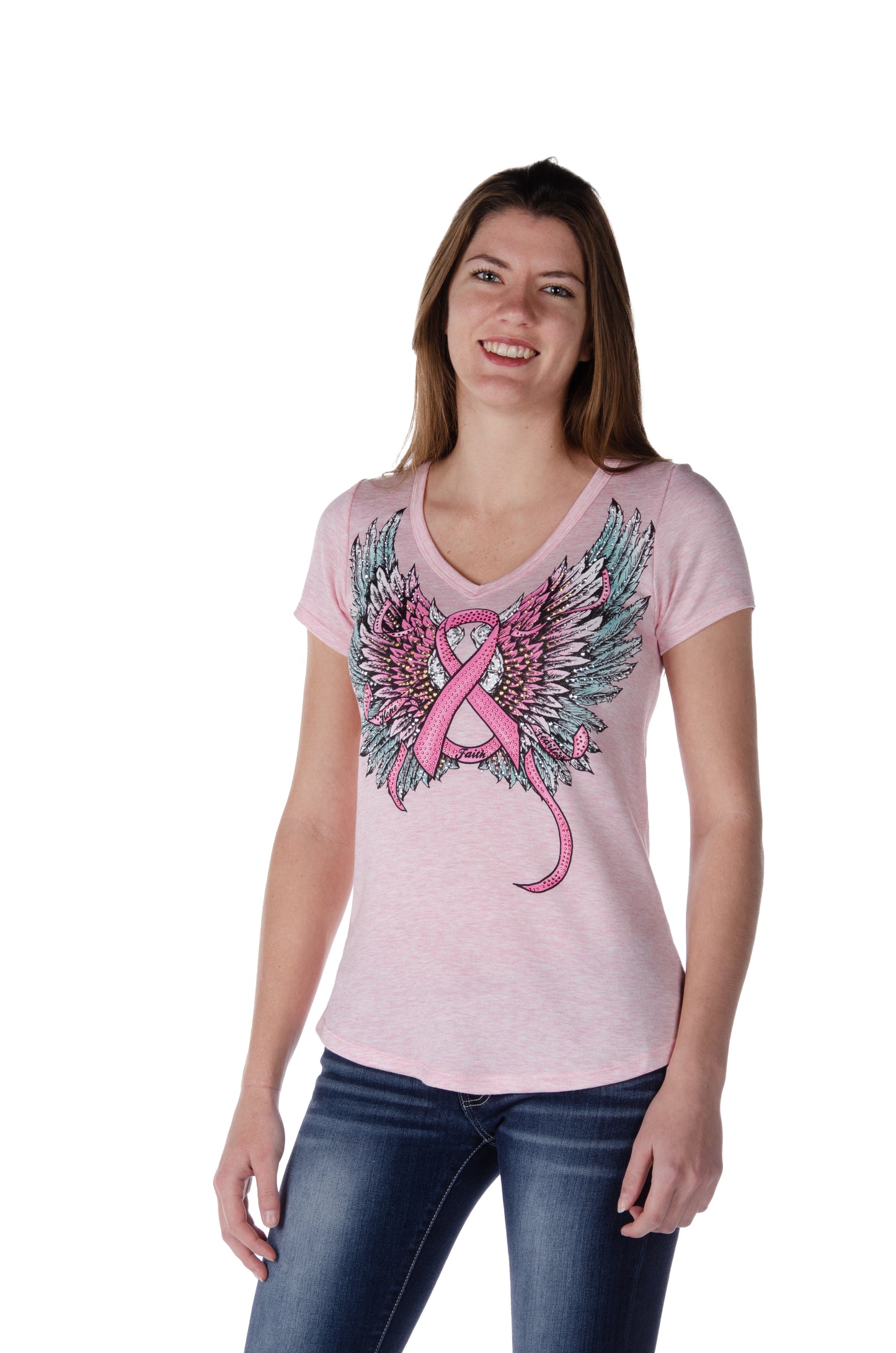 LIBERTY WEAR Fearless Graphic V-Neck Top