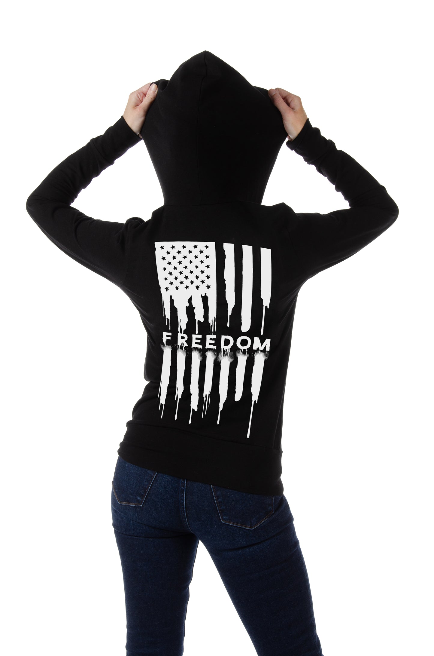 LIBERTY WEAR Bleeding Freedom Graphic Zip Jacket w/ American Flag